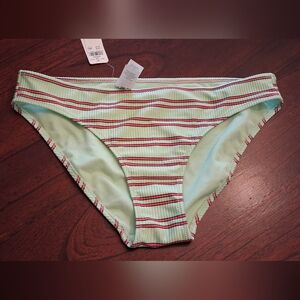 Aerie Mint and Pink Striped Bikini Bottom
